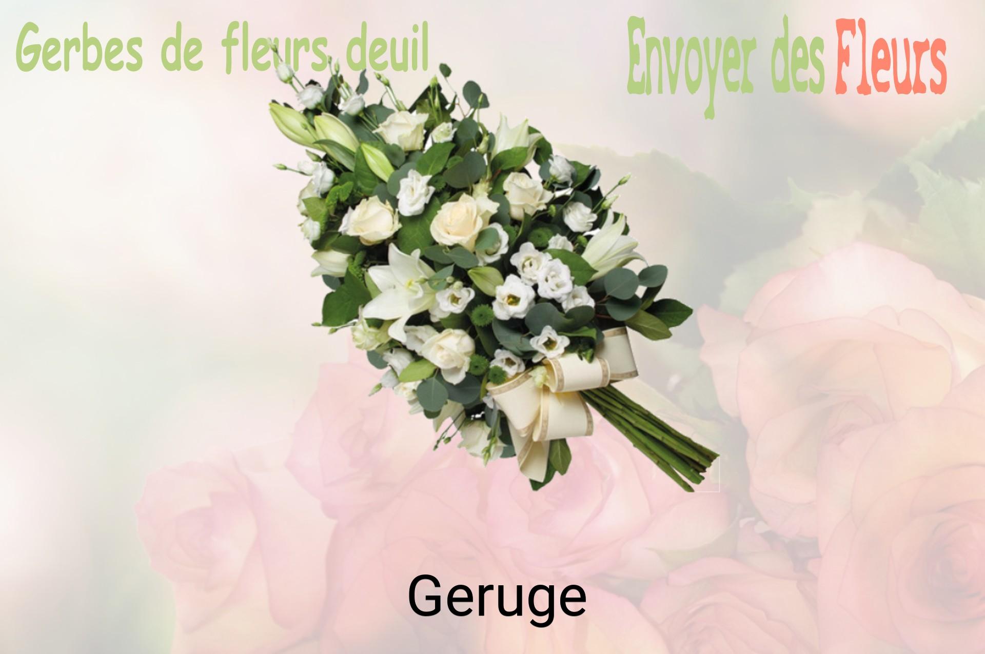 Gerbe de fleurs de deuil livrée à Geruge